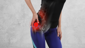 Person rubbing their hip