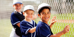 Kids playing baseball