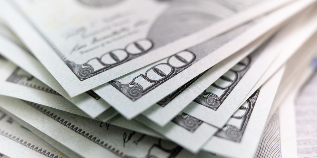 $100 bills fanned out