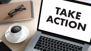 "Take Action" on computer screen