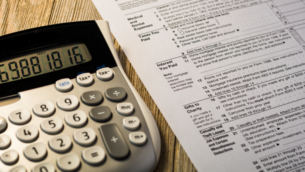 Calculator and tax forms