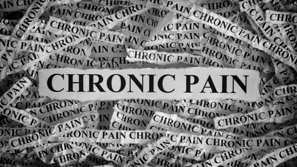 Slips of paper with "chronic pain" written on them