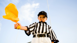 Referee throwing a flag