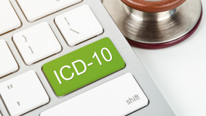 ICD-10 key on a keyboard