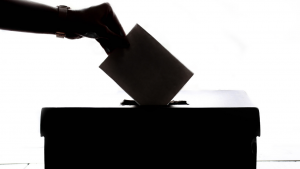 Ballot being placed in ballot box