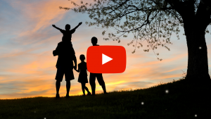 Family watching sunset