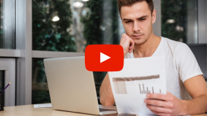 Person reviewing financial docu