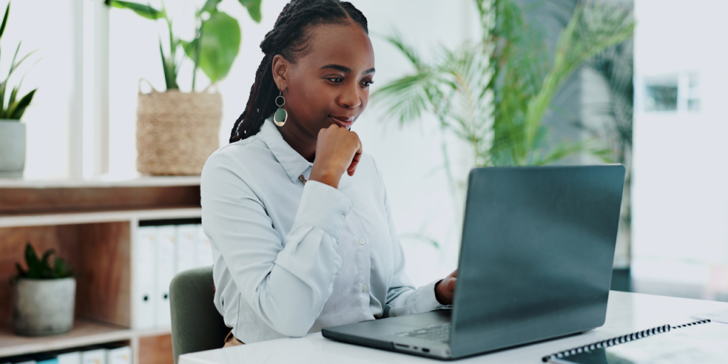 Person using a laptop