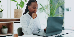 Person using a laptop