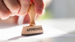 "approved" stamp