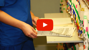 Person reviewing medical record