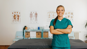 Smiling chiropractic physician