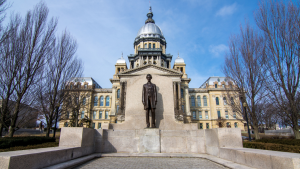 Illinois state capitol building, Springfield, Illinois. stock photo Illinois, Springfield - Illinois, Abraham Lincoln, Statue, Senate