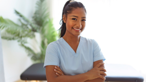 Smiling chiropractic physician
