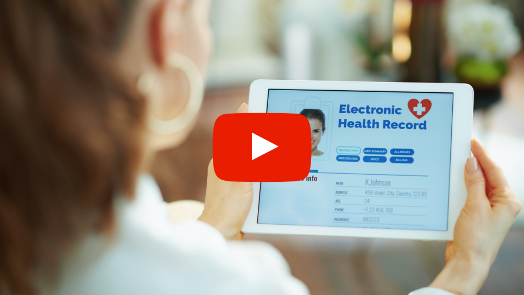Doctor looking at electronic health record