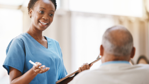 Doctor talking to patient
