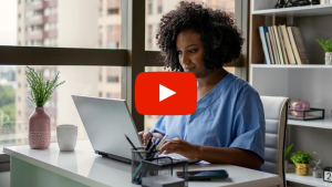 Doctor using a computer
