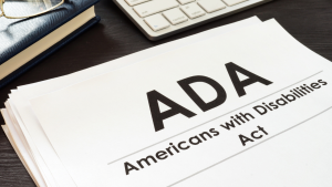 Americans with Disabilities Act laying on a desk