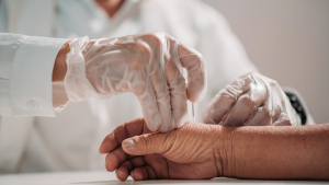 Person receiving acupuncture