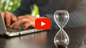 Hourglass running out of time.