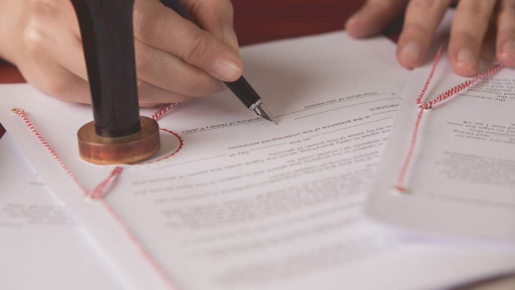 Person signing a document