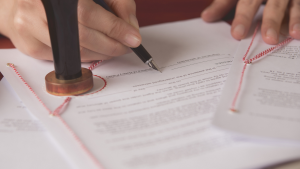 Person signing a document
