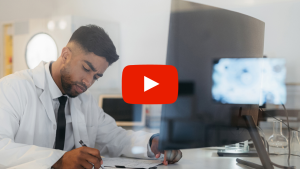 Doctor filling out a form