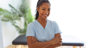 Smiling chiropractic physician