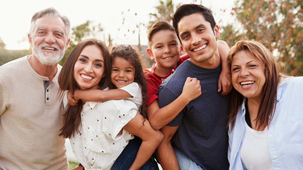 Happy hispanic family