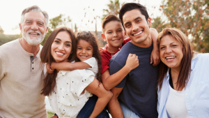 Happy hispanic family