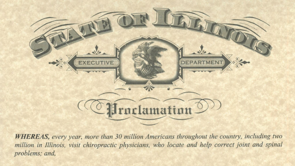 2023 Chiropractic Healtchare Month proclamation