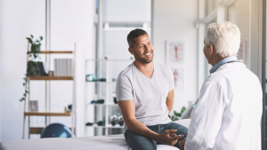 Dr. talking with patient