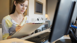 Person reviewing medical records