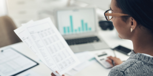 Person reviewing financial documents