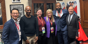 From left to right: Dr. Sam Wang, Caleb Gilchrist, Deputy Chief of Staff for Rep. Danny Davis, NUHS student Megan Joseph, Dr. Cindy Howard, Dr. Frank Vaught, Ben Schwarm, ICS Director of Government Relations