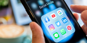 Social Media icons on a phone