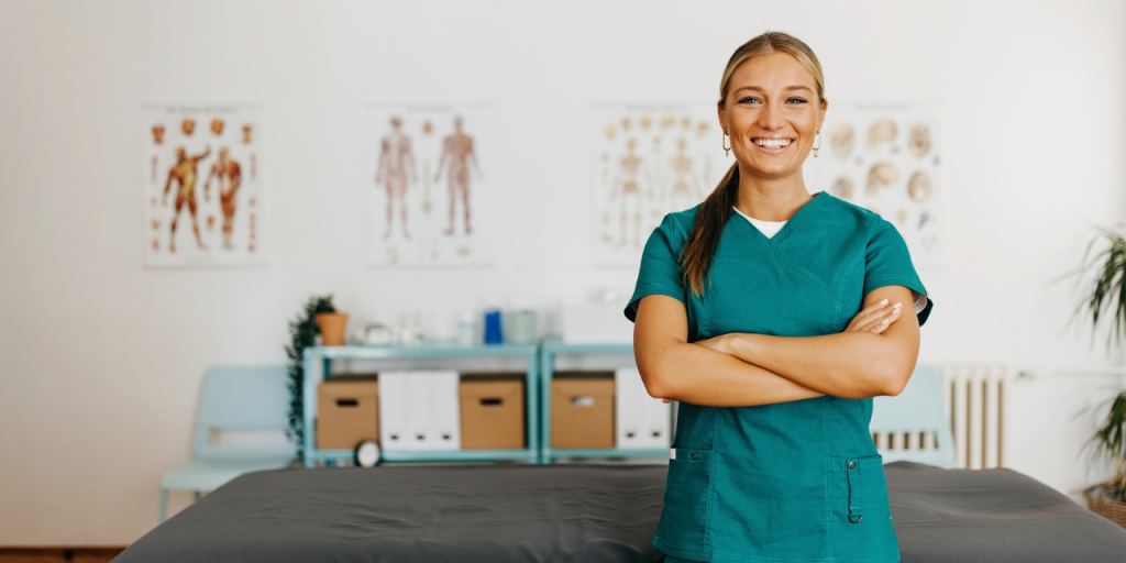Smiling chiropractic physician