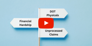 3 flags with DOT Physicals, Financial Hardhisp, and Unprocessed Claims.