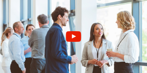 People networking at a conference