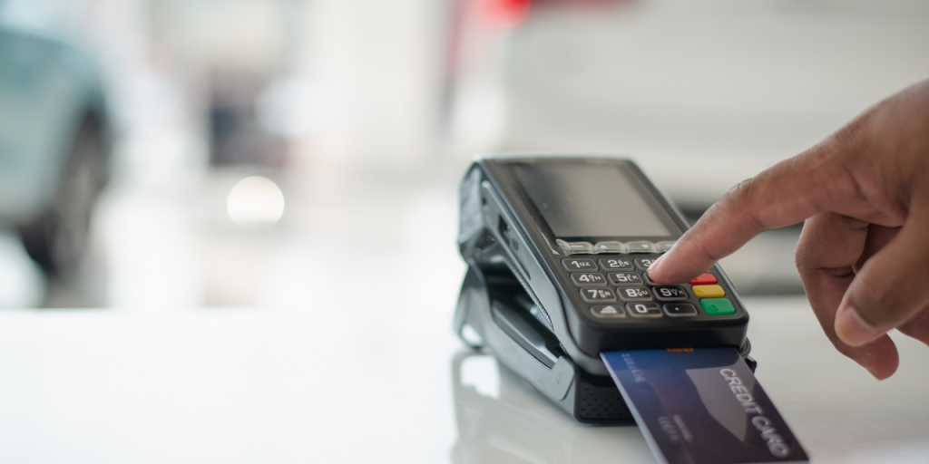 Person using a charge card