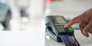 Person using a charge card