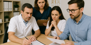 Physicians reviewing records