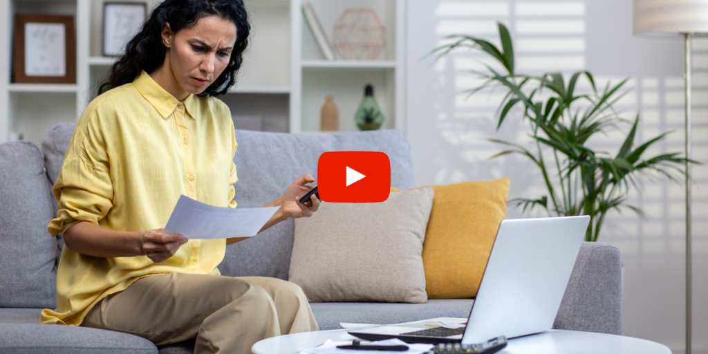 Person reviewing bills