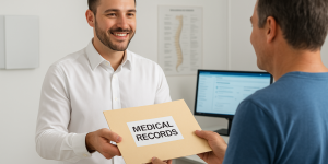Patient receiving medical records