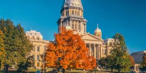Illinois State Capitol in the Fall
