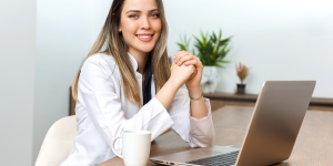 Doctor using social media