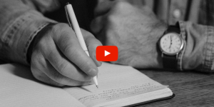Person writting a story