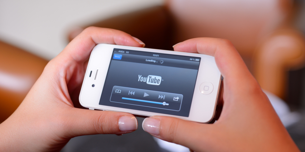 person watching youtube videos
