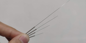 Person holding accupuncture needles