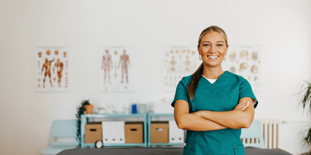 Smiling chiropractic physician